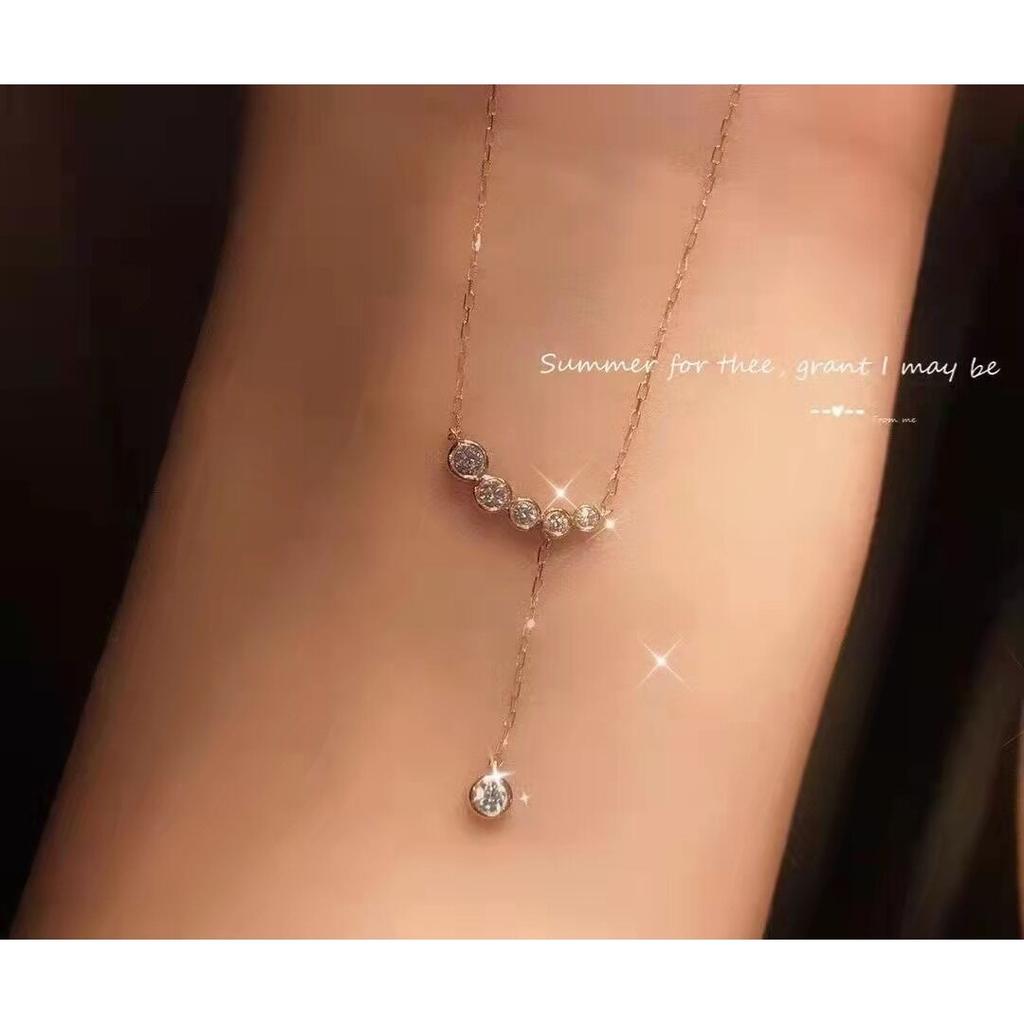 Pearl Rose Gold Niche Design Necklace for Women Korean Clavicle Chain Simple Personality Temperament Fresh