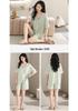 Pijama de Modal Refrigerante para Mujer con Sujetador Incorporado, Manga Corta, Amigable con la Piel, Color Sólido, Adecuado para Usar al Aire Libre