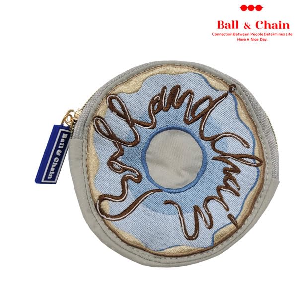 Ball Chain Round Pouch Small Item Holder Gift Bcrp (SWEET P.GRAY F)