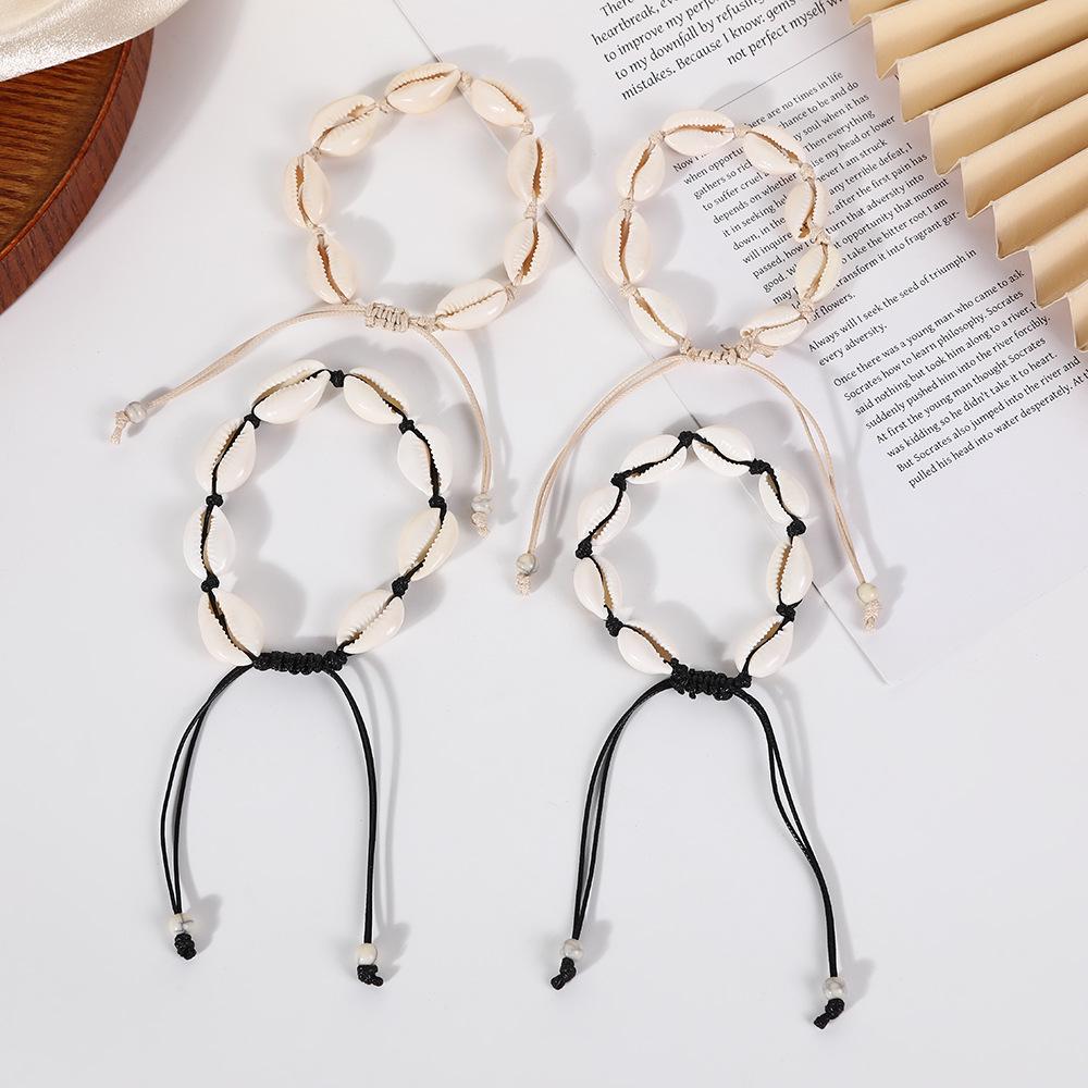 Woven Seashell & Colorful Seed Bead Bracelet/Anklet - Bohemian Beach Style