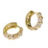 Luxury 18K Gold Plated Huggie Earrings for Women Sparkling White CZ Geometric Hoop Earrings Hypoallergenic Jewelry Gift for Daily Fashion