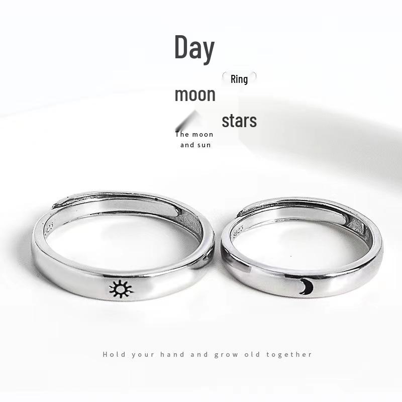 2024 Sun Moon Stars Couple Ring: Women’s High-End Niche Fashion Index Ring
