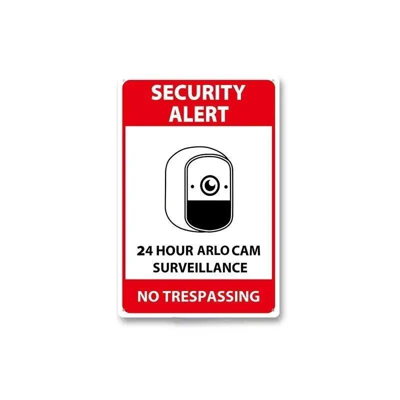 Tin Sign No Trespassing Warning Sign 24 Hour Video Surveillance Metal Board Poster Bar Home Decor Plate Warn Signs Wall Plaques