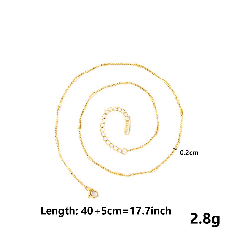 1/5/10PCS Wholesale Middle Cross Chain Necklaces For Women Men Simple Jewelry On The Neck Stainless Steel Chains Thin Girl Colar