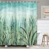 JAWO Shower Curtain for Bathroom, Green Eucalyptus Leaves Spring Watercolor Plant Washable Fabric Cloth Shower Curtain Set, Decorative Botanical