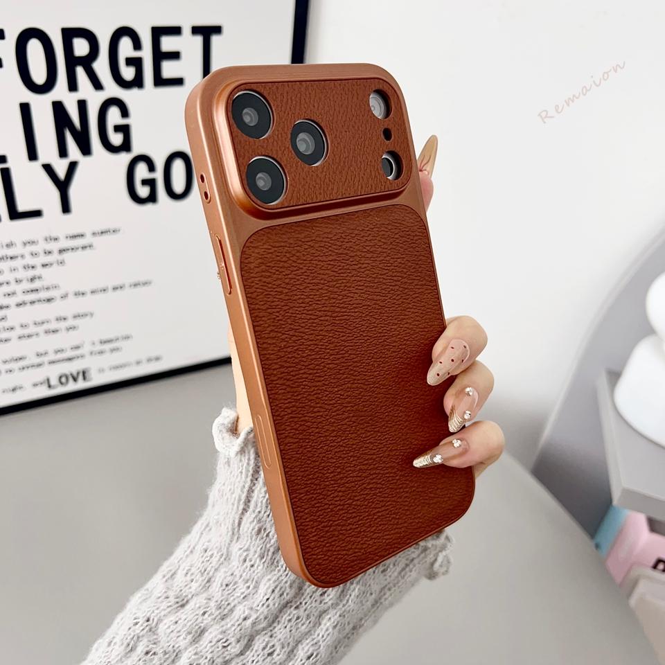 Official Big Window Leather Phone Case For iPhone 17 Air 13 14 15 16 17 Pro Max 16Pro 17Pro Shockproof Protector Cover