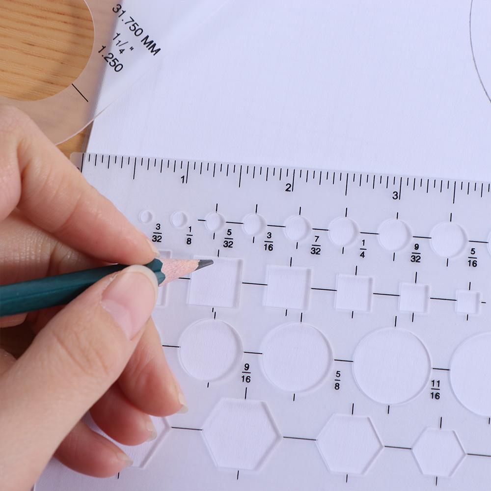 3Pcs DIY Round Templates Transparent Circle Drawing Tool  School Office Supplies