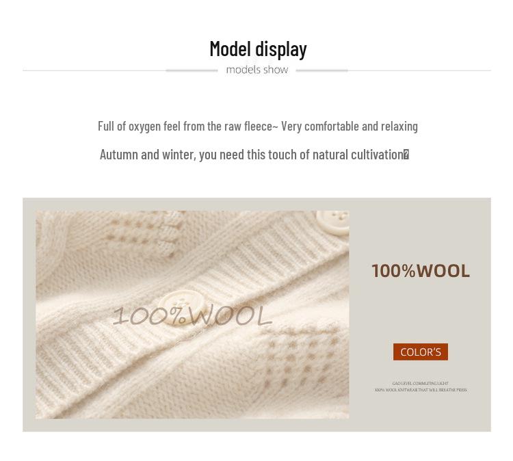 Women's 3D Crochet Thickened Wool Cardigan - Long Sleeve Knit Sweater for Autumn & Winter
