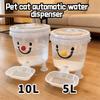 Distributeur d'eau automatique pour animaux de compagnie Dessin animé 5L/10L Grande capacité Fontaine à boire pour animaux de compagnie Sans électricité Bol d'eau automatique Accessoires pour chat