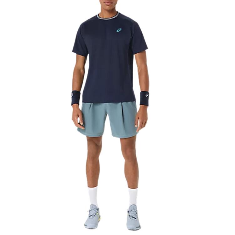 Asics Game Polo Breathable Ribbed Round Neck T-Shirt Men Tops 2041A379-400