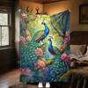 Peacock Night Sky Blanket Soft Comfortable All Seasons Suitable Sofa Office Nap Travel Festive Gift