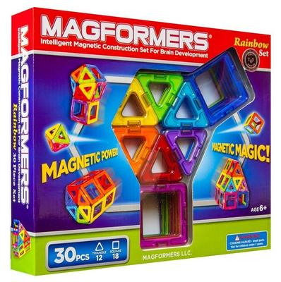 BorneLund Magformers 30 Piece Rainbow Set MAGFORMERS Magnetic Block Educational Toy To Cultivate Creativity [30 Pieces] [Item]