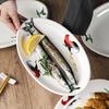 Rooster Series Nostalgic Oval Ceramic Serving Plate