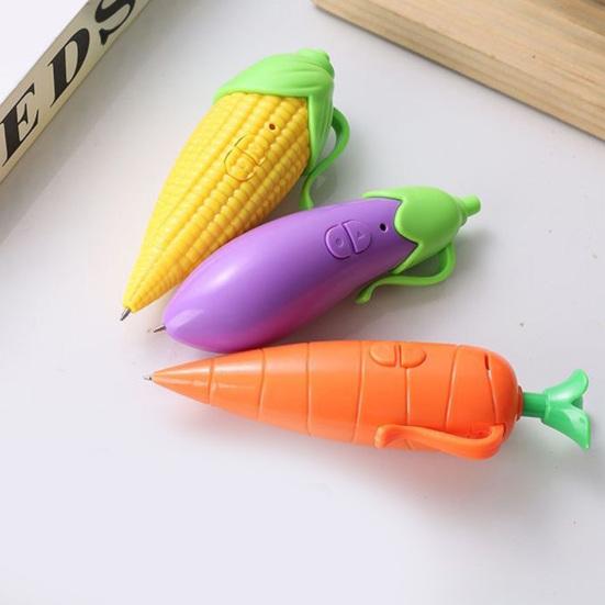 Carrot Shape Voice Recorder Pen with 60-Second Recording Cute Ballpoint for Students Teachers Funny Gift for Classroom Office
