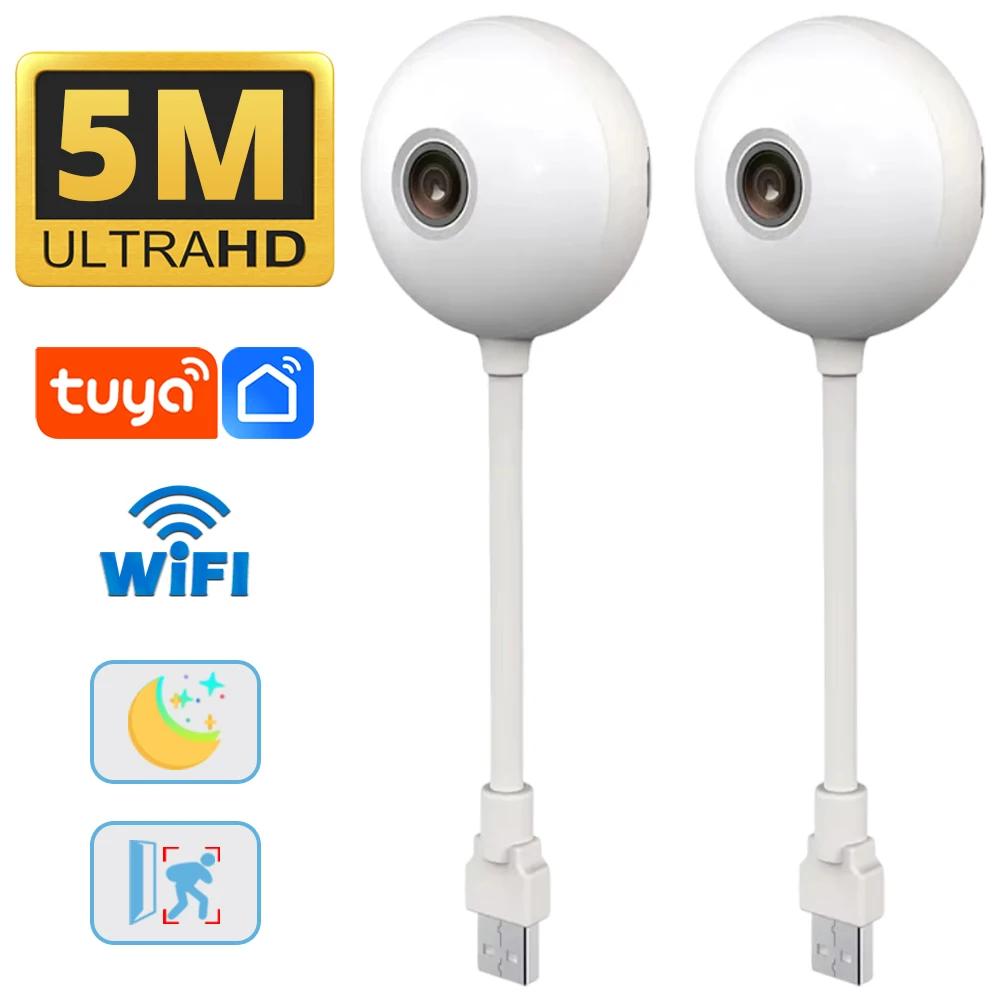 

Tuya 5MP USB Wifi Security Camera 360 Wireless HD Video Surveillance Cameras Smart Home Baby Monitor Color Night Vision 1PCS No SD Card білий