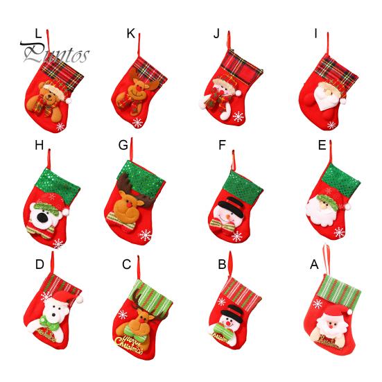 Christmas Stocking Cartoon Shape High Capacity Three Dimensional Wear Resistant Decorative Super Soft Merry Xmas Socks Gift Candy Bags