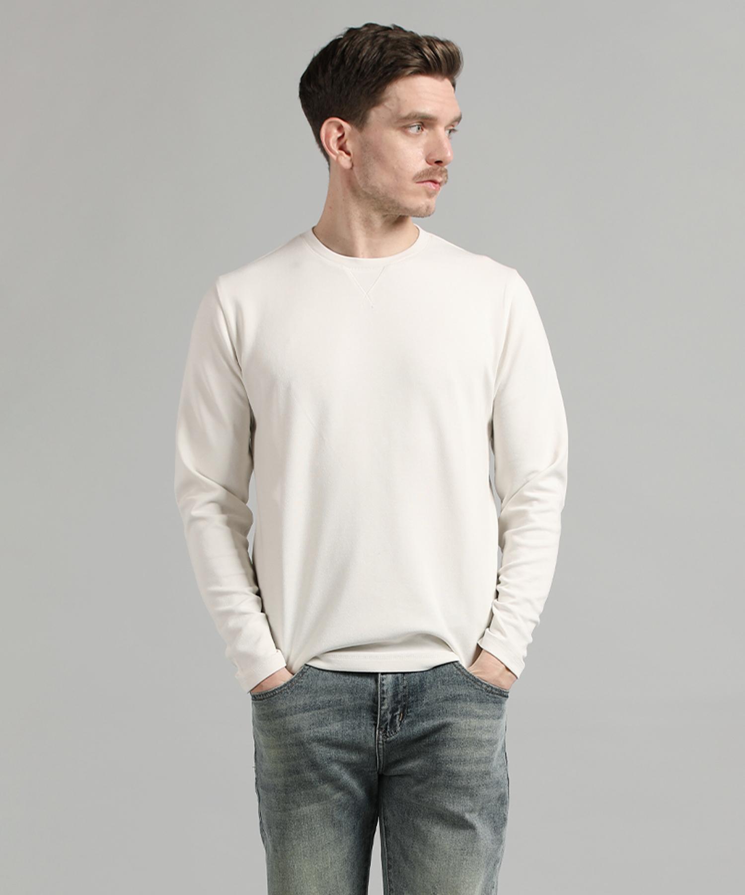 Panicalle Ivory Cotton Spandex Logo T-Shirt Ivory/Xl