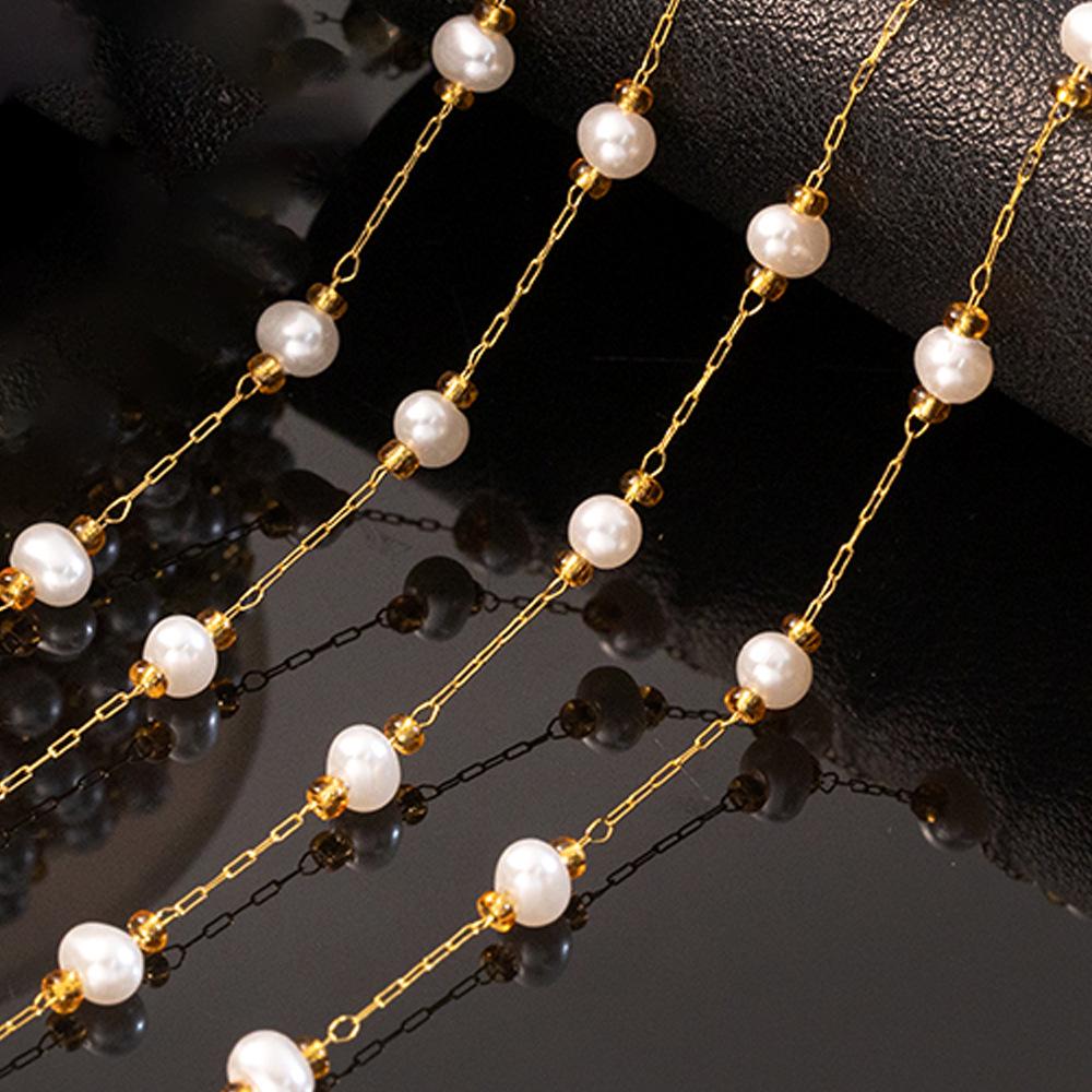 DIY Jewelry Accessories: Stainless Steel & Faux Pearl Chains for Headwear, Hairpins, Necklaces & Bracelets