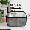 Large Capacity PVC Transparent Mesh Storage Bag Zipper Bag Toiletries Organizer Pouch  Sports