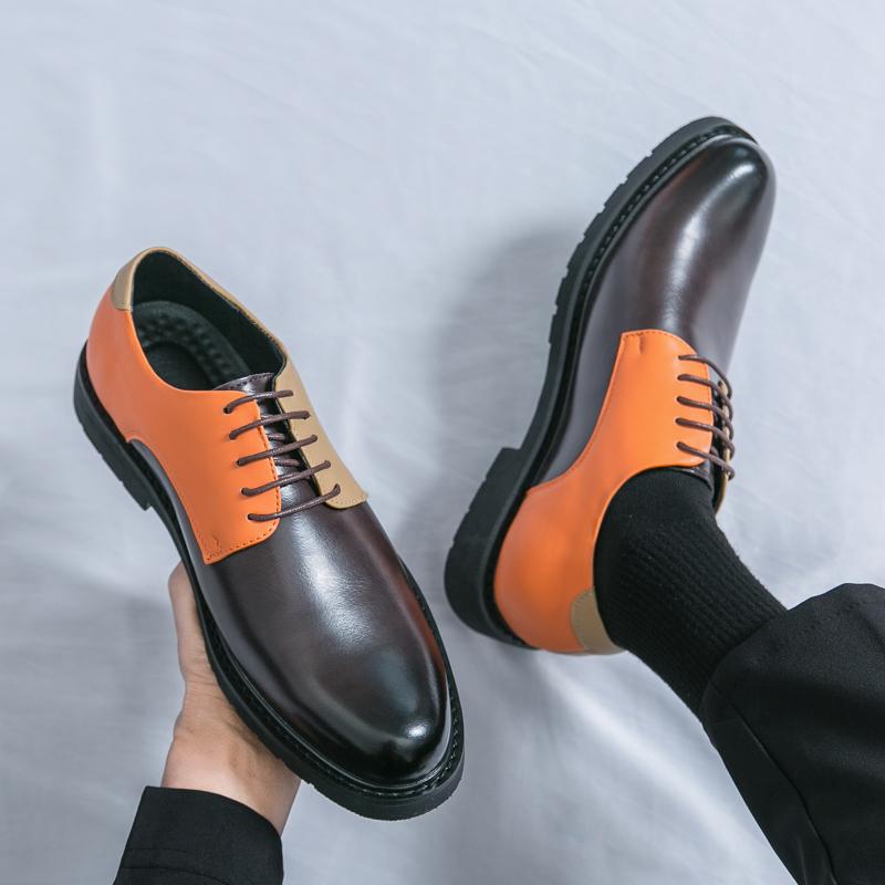 Brand Mens Business Leather Oxford Shoes Fashion Splicing Quality Anti Slip Sole Comfort Men's Shoes British Style Leather Shoes