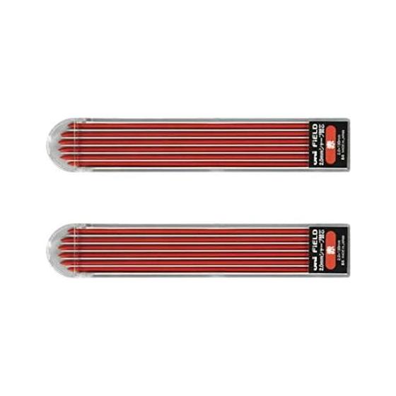 Mitsubishi Pencil uni Field Mechanical Pencil Lead 2.0mm, Red, 6 Leads per Pack, U203101P.15 (2 Packs (12 Leads))