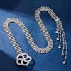 Sparkle Rhinestone Chain Belt Silver Color Full Crystal  Corset Belt  For Teenage Girls