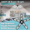 18000LM 150W Foldable LED Bulbs E27 Garage Light Adjustable Multi Panel Market Shop Ceiling Lamp For Workshop Warehouse Lighting