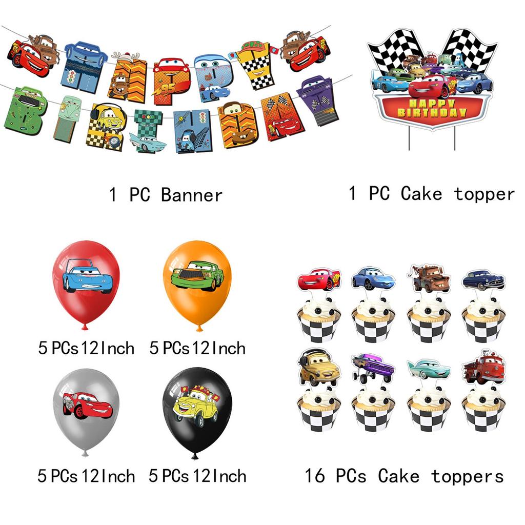 Theme Birthday Party Decoration Children's Birthday Flag Cake Inserted Pendant Party Layout