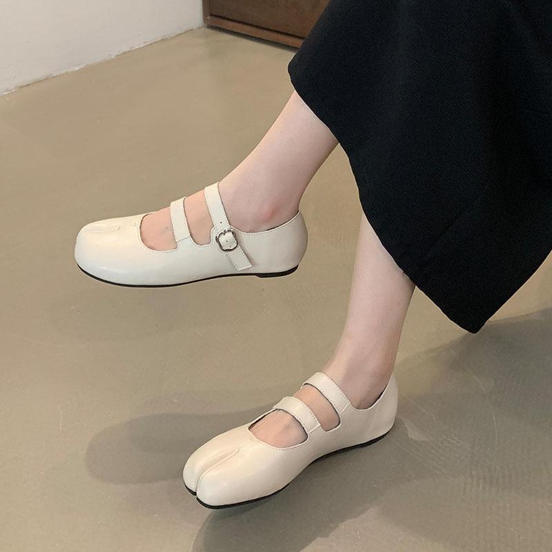 Fashion 2025 New Fashion Strange Toe Women Flats Mary Janes Lolita Shoes Soft Female Shallow Footwear Buckle Strap Ladies Flats Shoes