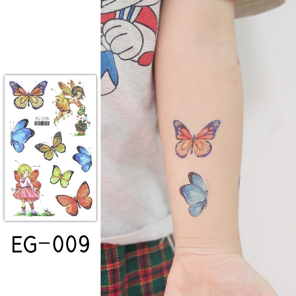 Ruikalong Cartoon Mermaid & Butterfly Glitter Tattoo Stickers for Children