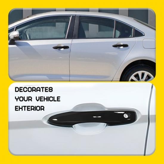 4X Glossy Black Door Handle Cover W/ Smart Key Hole For Toyota Camry 2018-2025 V