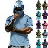 Sommerliches Herren-T-Shirt mit Tarnmuster und Farbverlauf, schnelltrocknend, Kurzarm, Sonnenschutz, Angeln, Fitness, Sport, Kapuzenshirt