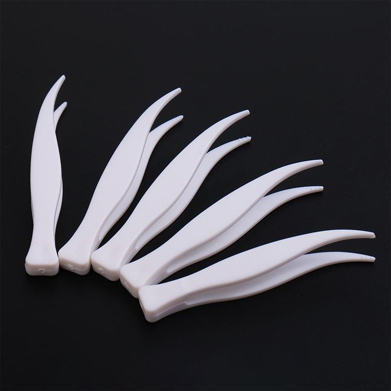 Transparent ABS Plastic Tweezers for Eyelashes & Nail Art - Non-Slip, Slender Design