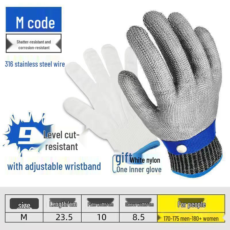 316 Stainless Steel A9 Cut-Resistant Slaughter & Fish Handling Safety Gloves