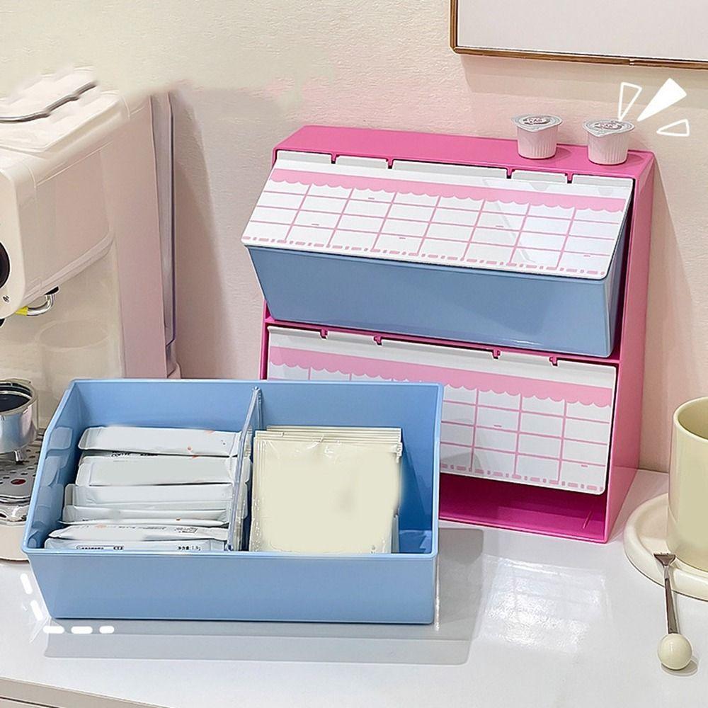 Dustproof Tea Bag Storage Box Large Capacity Desktop Storage Box  Pantry