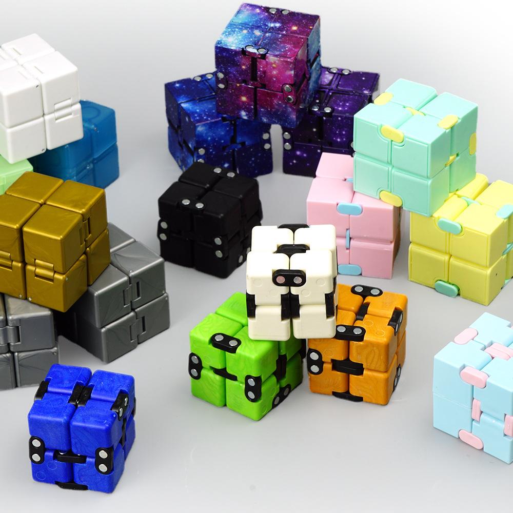 Infinity Cube: Luminous Blue-Green Stress Relief and Creative Decompression Toy