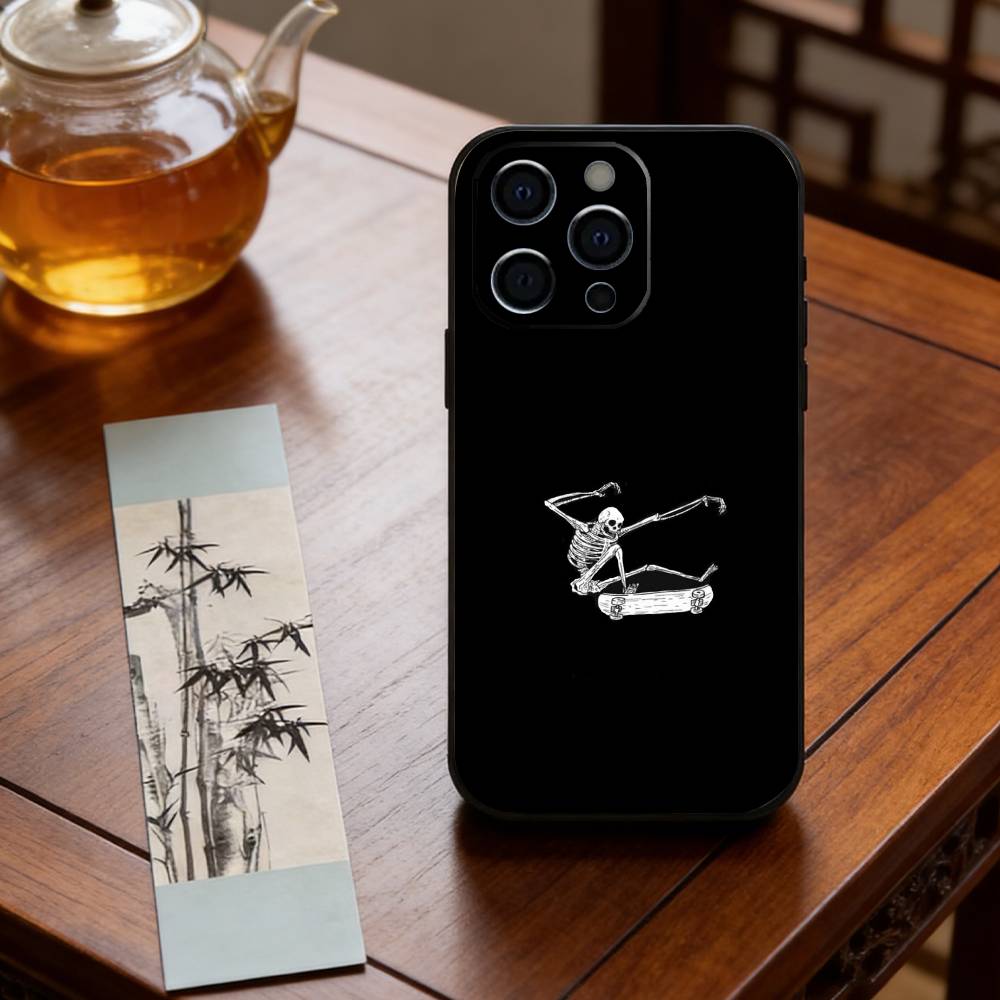 Cool Skateboard Phone Case For iPhone 17, 16,15,14,13,12,11 Plus,Pro Max, Others Soft Black Cover