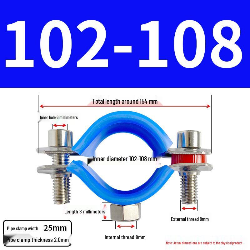 Stainless Steel Pipe Clamp Bracket with M8 Nut for Cable and Gas Pipes