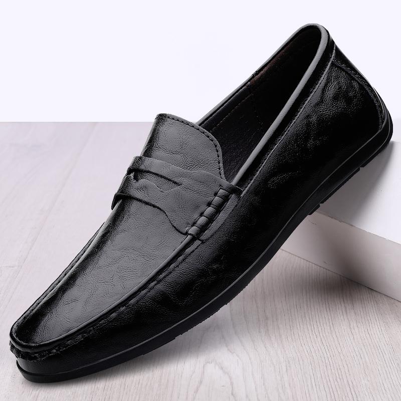 Fashion Spring New Classic White Loafers Soft Sole Comfort Moccasin Designer Formal Business Leather Shoes Genuine Leather Wedding Shoes