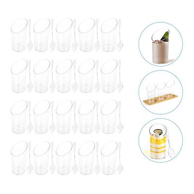 10Pcs 80Ml Plastic Pudding Cups With 10 Spoons Ice-Cream Mousse Dessert Picnic Party Packing Dessert Cups Christmas Supplies