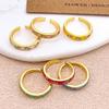 Colorful Vintage Geometric Ring Unique Adjustable Tulip Ring Fashion Enamel Open Ring  Women