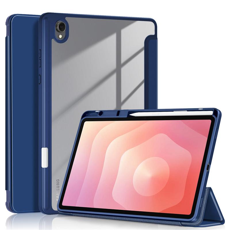 For Samsung Tab S11 Case Trifold Paint Acrylic Hard Back Smart Cover For Funda Galaxy Tab S11 11 inch Case with Pen Holder