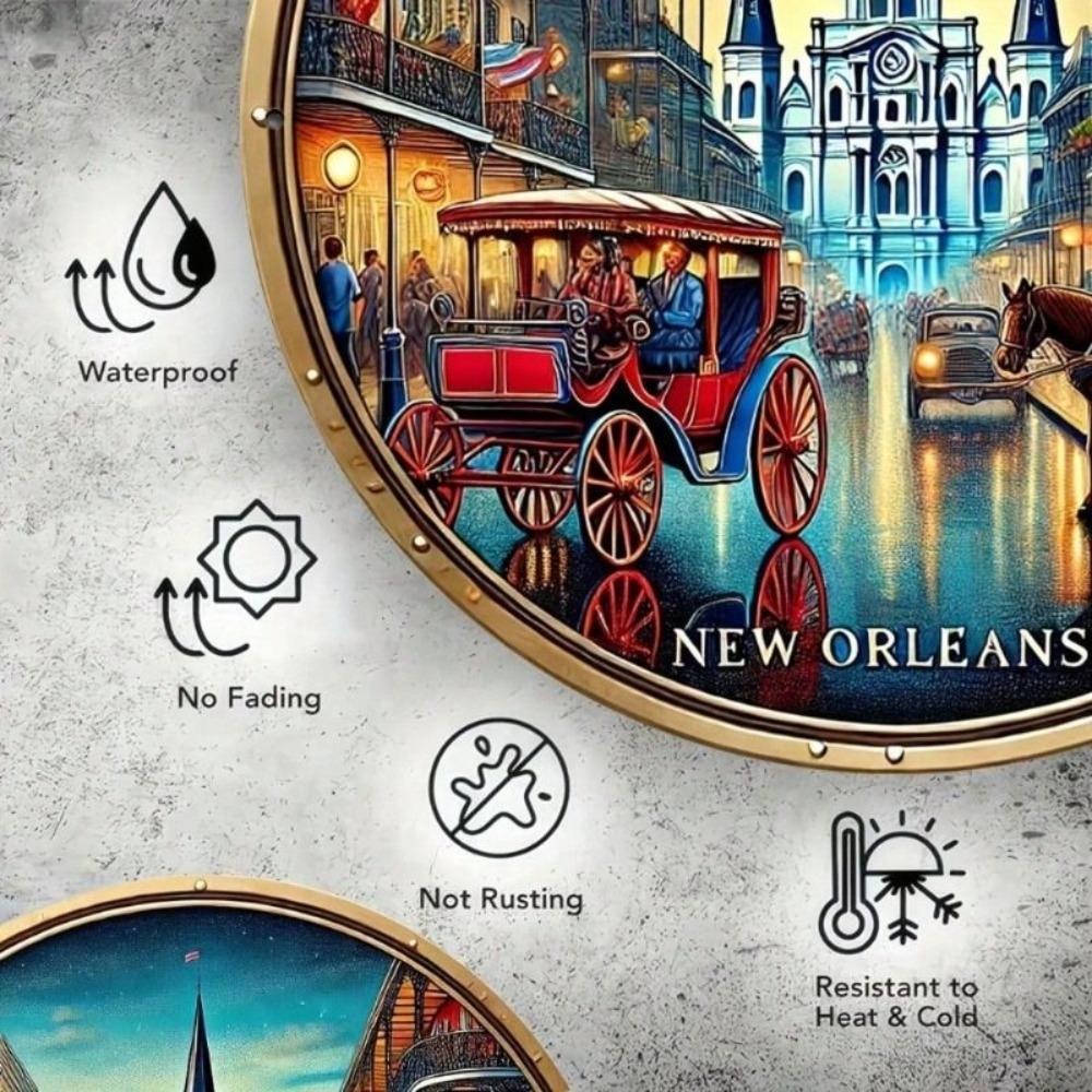 Vintage Aluminum New Orleans Sign 20x20cm Retro Wall Decor Waterproof Poster for Home Cafe Bar Kitchen