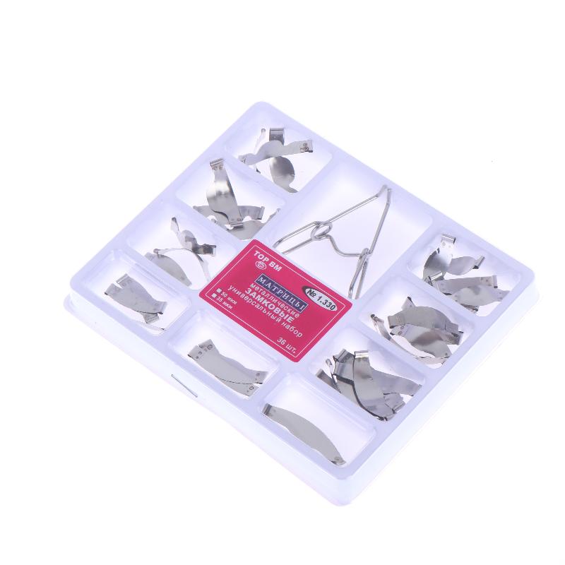 Professional Dental Tools Matrix Kit 36Pcs Contoured Saddles with 0.05MM Spring Clipse No.1330