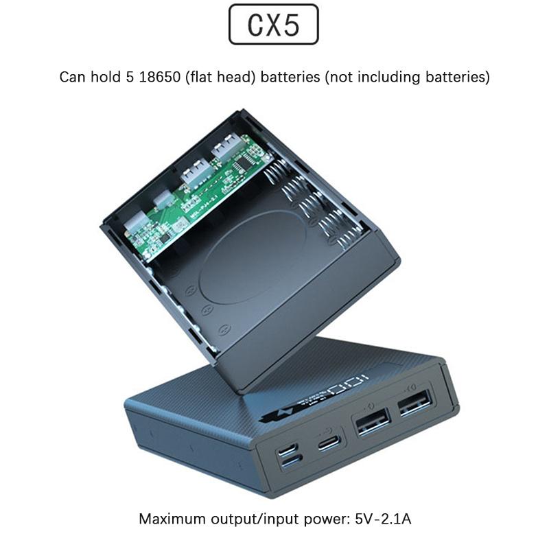 Diy Detachable Mobile Power Shell 5*18650 Power Bank Case Wireless Charger Shell