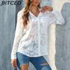 BITCED Plus Size Women's Loose-Fit Casual Chiffon Blouse
