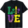 Love Fleur Lis Funny Louisiana Mardi Gras Women Men Kids T-Shirt