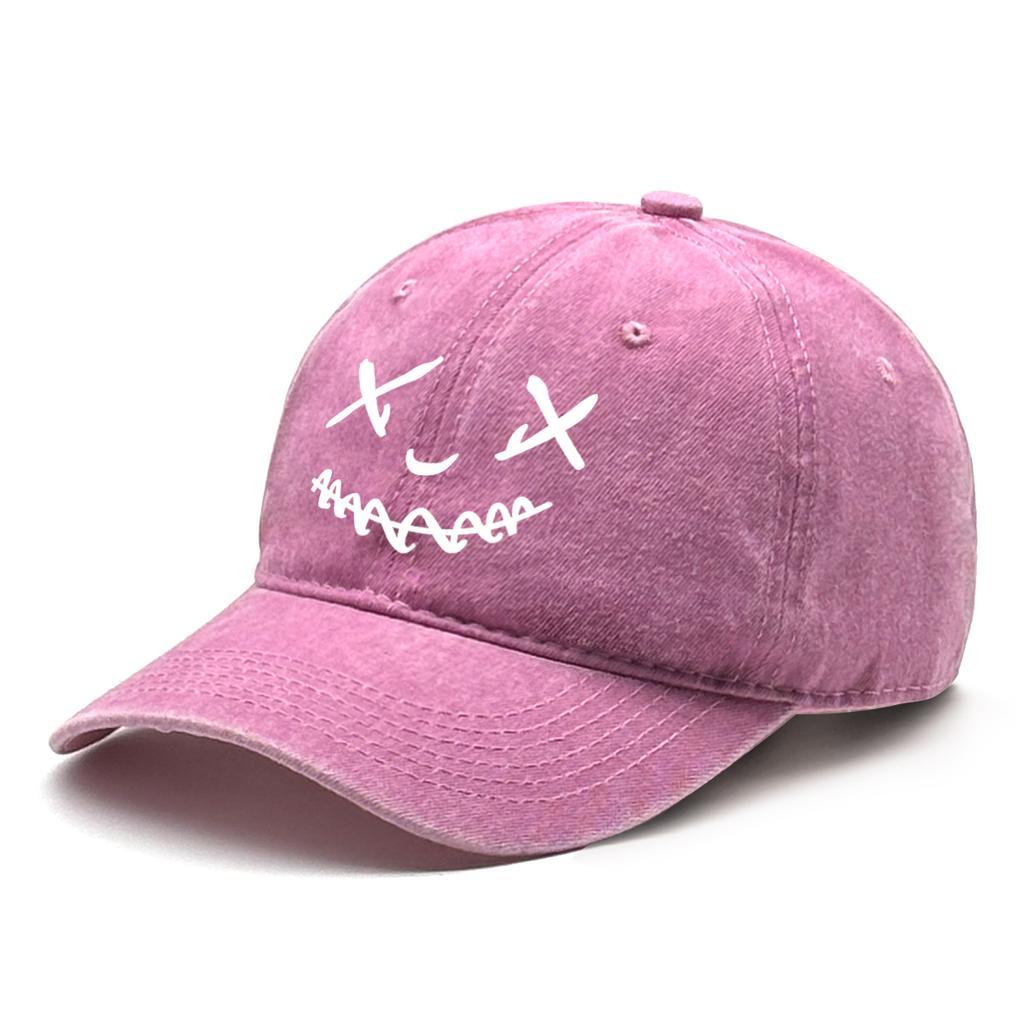 Unisex Adjustable Baseball Cap Smiling Face Hats For Woman Solid Color Washed Retro Snapback Caps Ideal Choice For Gifts