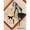 Plush Bunny Pendant, Leather Love Bag Pendant, Cartoon Doll, High-end Cute Keychain.