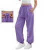 Women's Casual Pants High-waisted Belted Jogging Pants With Pockets